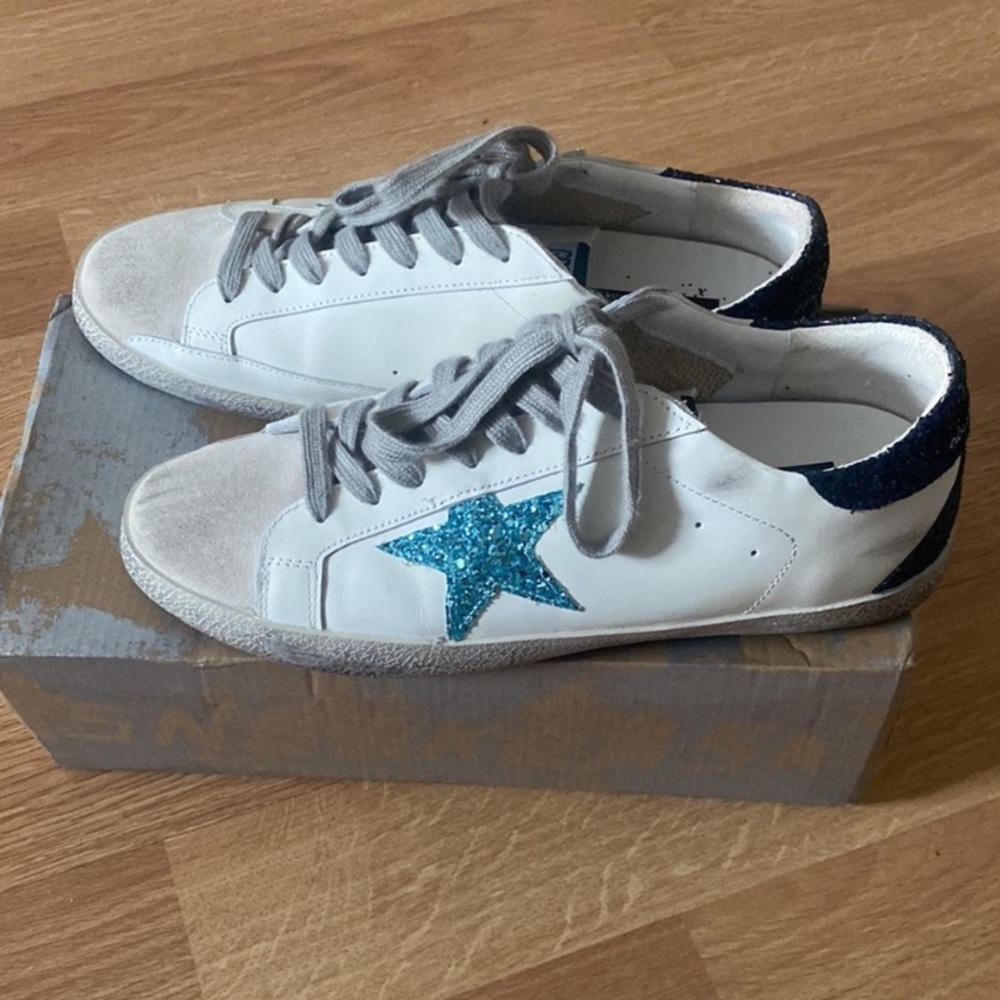 Golden Goose Super Star Glitter Sneakers, size EU 42, with box, worn once